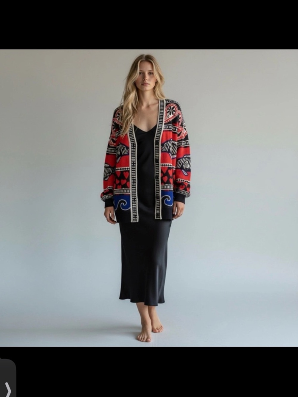 FARM Rio Navy Mixed Print Knit Cardigan Small - Picture 12 of 14